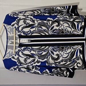 Avenue Women's Blue/Black/White Blouse 22/24
